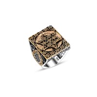 925 Silver Solomon Seal Ring For Men 