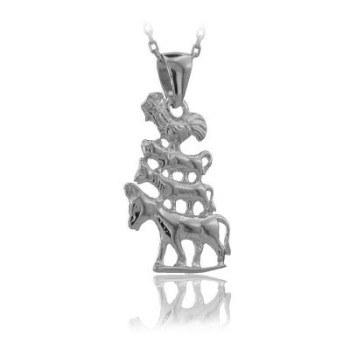 14K Gold Bremen Town Musicians Necklace