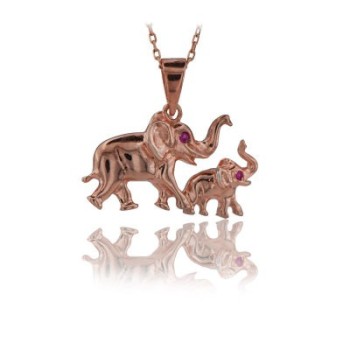 14K Gold Elephant Necklace