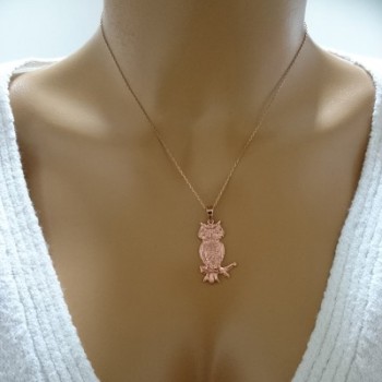 14K Gold Owl Necklace