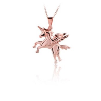 14K Gold Pegasus Horse Necklace