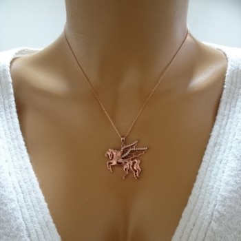 14K Gold Pegasus Horse Necklace