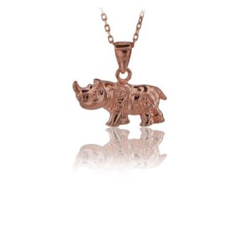 14K Gold Rhino Necklace