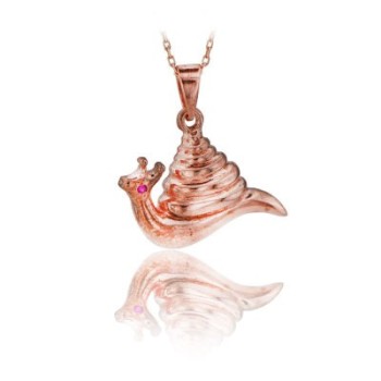 14K Gold Snail Necklace