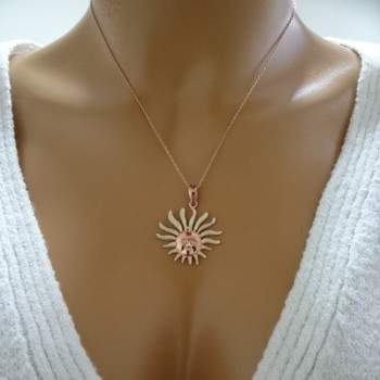 14K Gold Sun Necklace