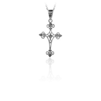 14K Solid Gold Cross Charm Necklace