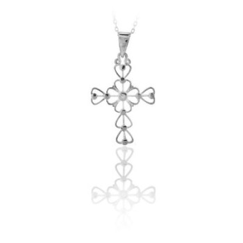 14K Solid Gold Cross Charm Necklace