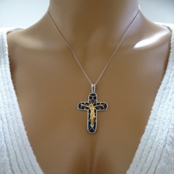 14K Solid Gold Cross Crucifix Charm Necklace