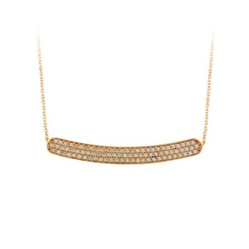 14K Solid Gold Pave Necklace