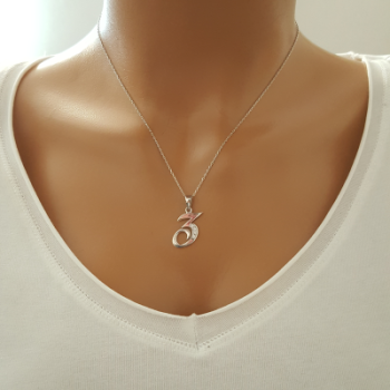 925 K Sterling Silver Personalized Letter Z Necklace