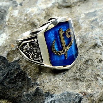 925K Sterling Silver Alif Waav Men Ring