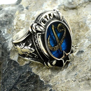 925K Sterling Silver Alif Waav Men Ring