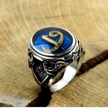 925K Sterling Silver Alif Waav Men Ring