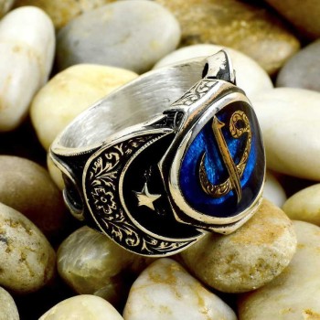 925K Sterling Silver Alif Waav Men Ring