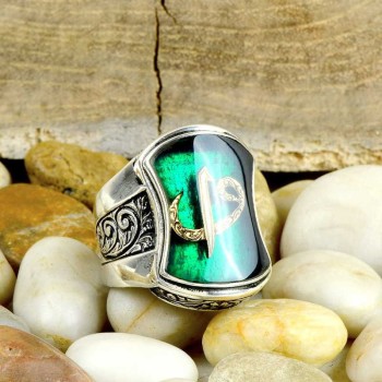 925K Sterling Silver Alif Waav Men Ring