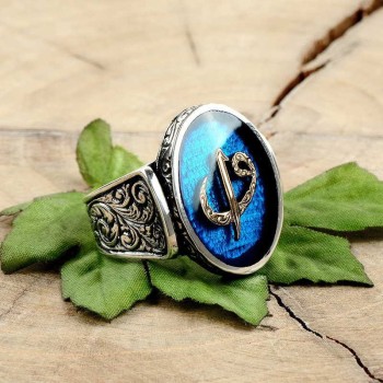 925K Sterling Silver Alif Waav Men Ring