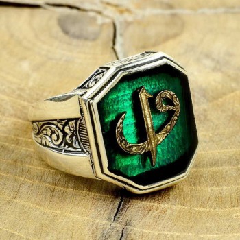 925K Sterling Silver Alif Waav Men Ring