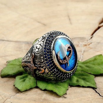 925K Sterling Silver Alif Waav Men Ring