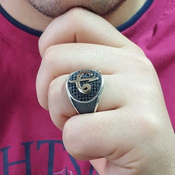 925K Sterling Silver Alif Waav Men Ring