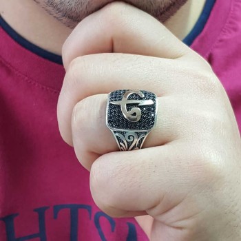 925K Sterling Silver Alif Waav Men Ring