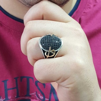 925K Sterling Silver Alif Waav Men Ring