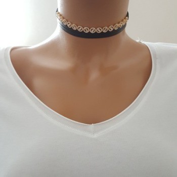 925K Sterling Silver Baguette Choker Necklace