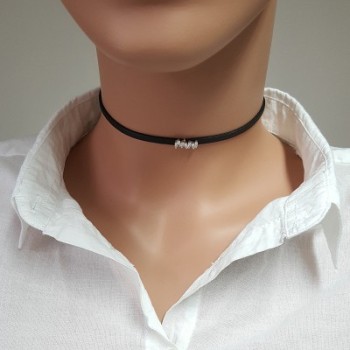 925K Sterling Silver Baguette Choker Necklace