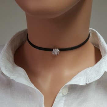 925K Sterling Silver Baguette Choker Necklace