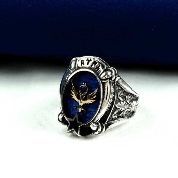 925K Sterling Silver Double Head Eagle Men Ring