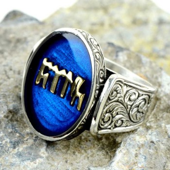 925K Sterling Silver Hun Turk Men Ring