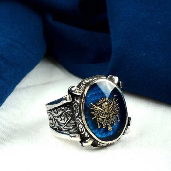 925K Sterling Silver Ottoman Arms Men Ring