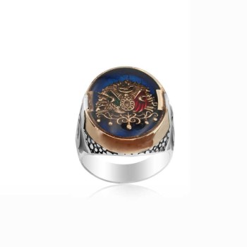 925K Sterling Silver Ottoman Arms Men Ring