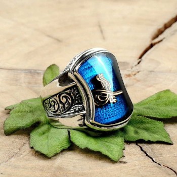 925K Sterling Silver Ottoman Tugra Men Ring