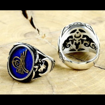 925K Sterling Silver Ottoman Tugra Men Ring