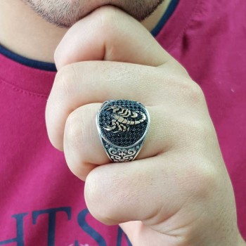 925K Sterling Silver Scorpion Men Ring