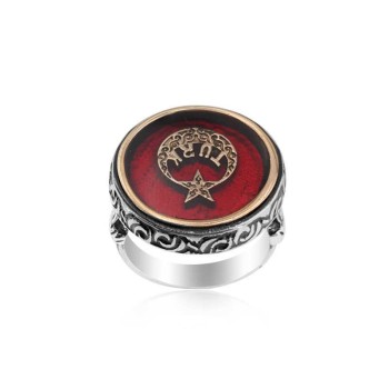 925K Sterling Silver Star And Crescent Men Ring