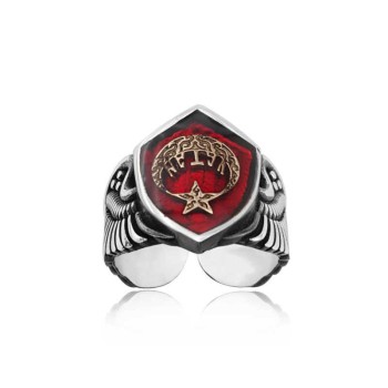 925K Sterling Silver Star And Crescent Men Ring