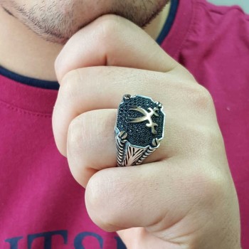 925K Sterling Silver Sword Men Ring