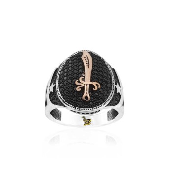 925K Sterling Silver Sword Men Ring