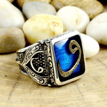 925K Sterling Silver Waav Men Ring