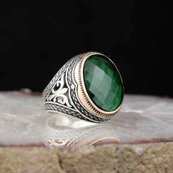 925 Sterling Silver Tiger Eye Stone Handmade Traditional Men Ring