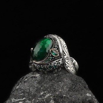 925 Sterling Silver Turquoise Stone Handmade Men Ring