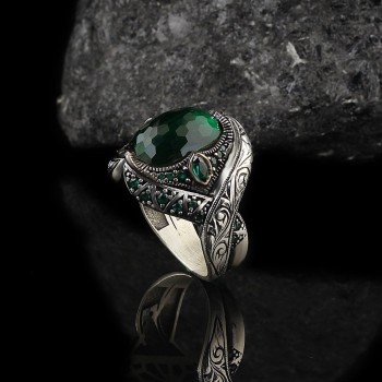 925 Sterling Silver Turquoise Stone Handmade Men Ring