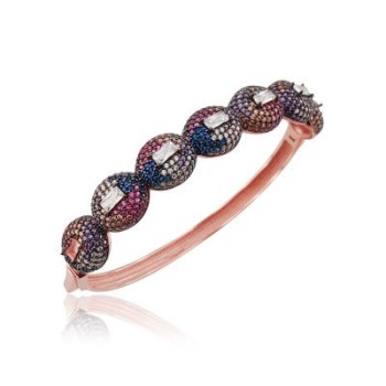 Rose Gold Plated 925K Silver Bangle Bracelet