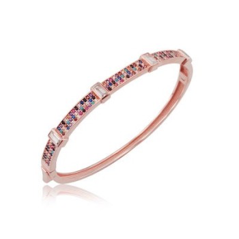 Rose Gold Plated 925K Silver Bangle Bracelet