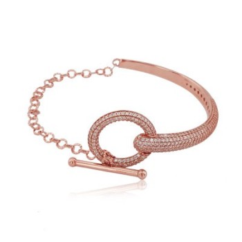 Rose Gold Plated 925K Silver Bangle Bracelet