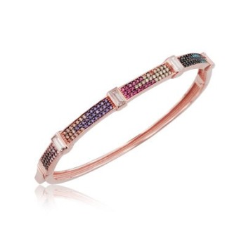 Rose Gold Plated 925K Silver Bangle Bracelet